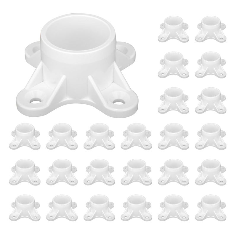 TianTianUp 25 Packs PVC Flange for 1/2 "" PVC Pipe, Table Screw Caps PVC Fittings for DIY PVC Rod Holder Projects, Making Storage Shelves, Support Feet - Image 1
